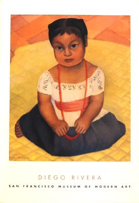 Kneeling Child on the Yellow Background by Diego Rivera