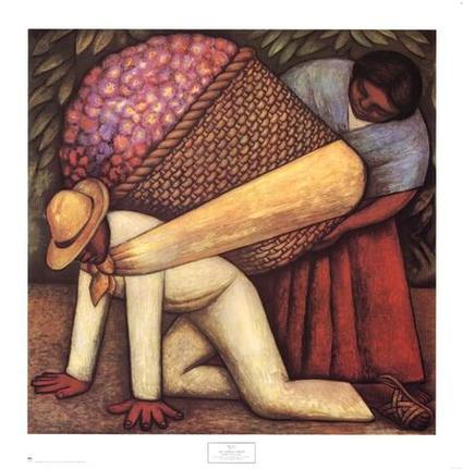 The Flower Carrier by Diego Rivera