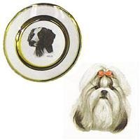 Full Color Shih Tzu Double Gold Plate, Porcelain